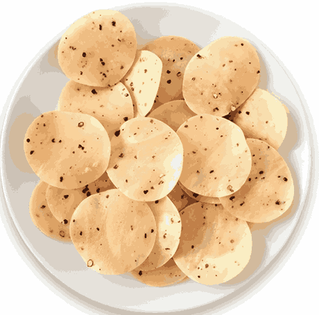 RICE Hing Kali Mirch Chips | Crunchy Rice Black Pepper Hing Fryum Papad Snack | Tasty Rice Spicy Papadam For Quick Bite (Ready To Toast Or Fry)